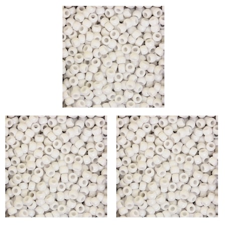 Creativity Street Pony Beads, White, 6 mm x 9 mm, 1000 Count, PK3 PAC3552-02